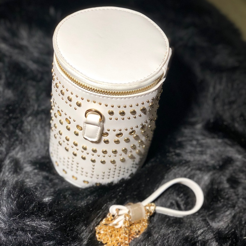 Studded cylinder crossbody